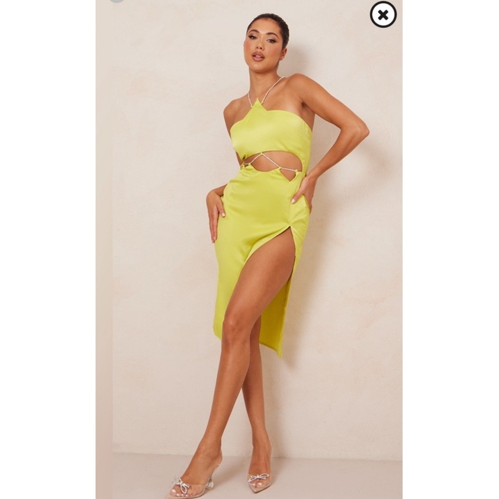 NWT Sexy Lime Green Cut-Out Dress
